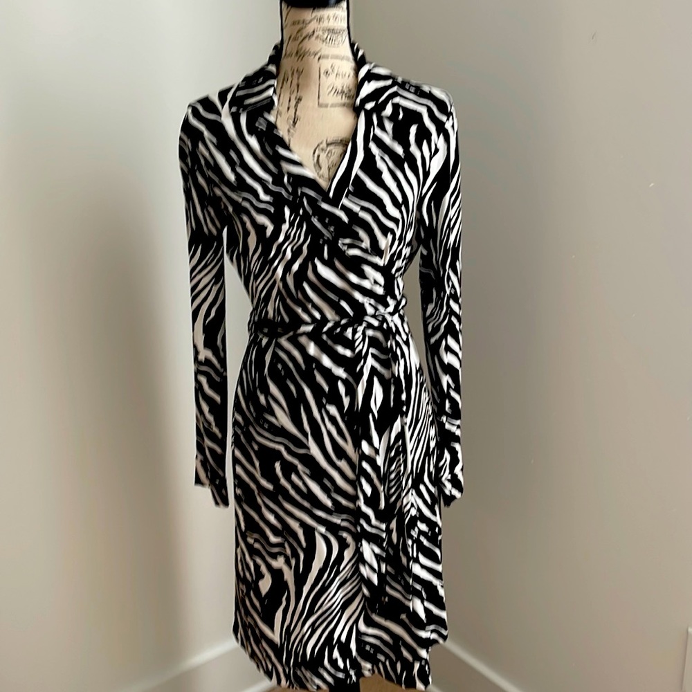DVF Zebra Print Wrap Dress